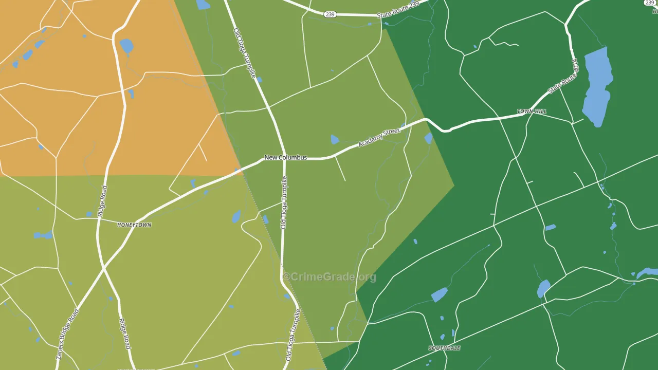 New Columbus, PA Map of Murder Rates