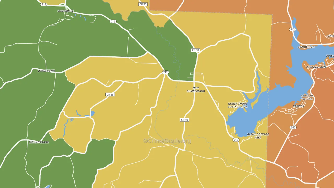 New Cumberland, OH Map of Murder Rates