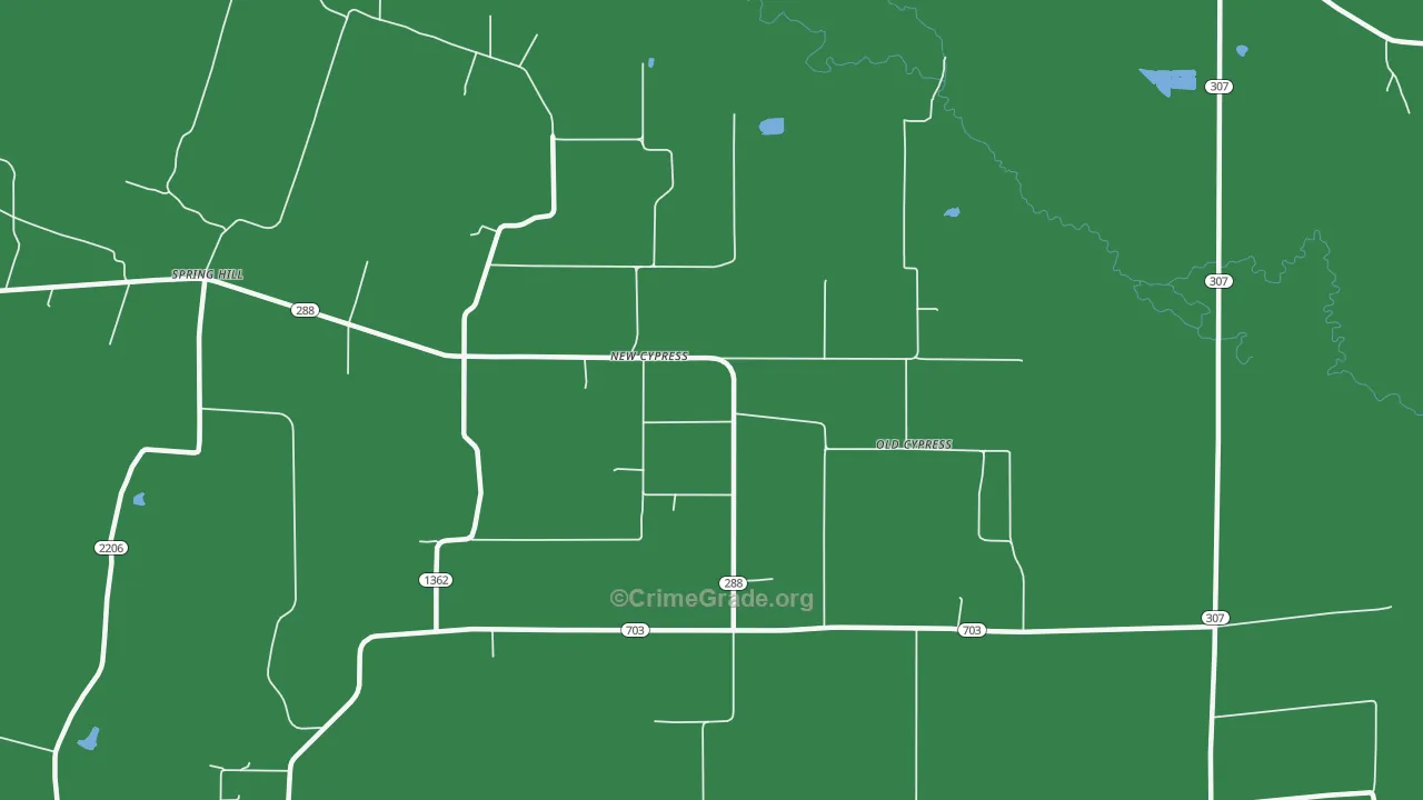 New Cypress, KY Map of Murder Rates