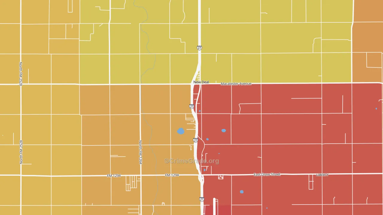 New Deal, TX Map of Murder Rates