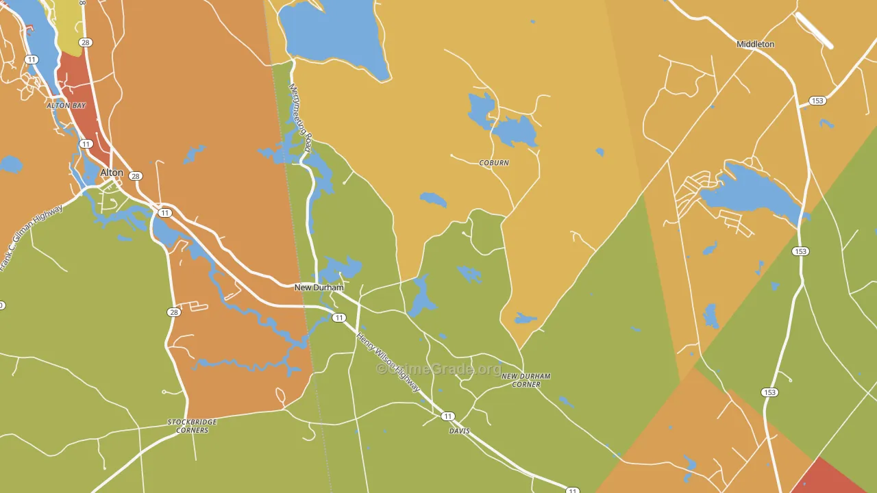 New Durham, NH Map of Murder Rates