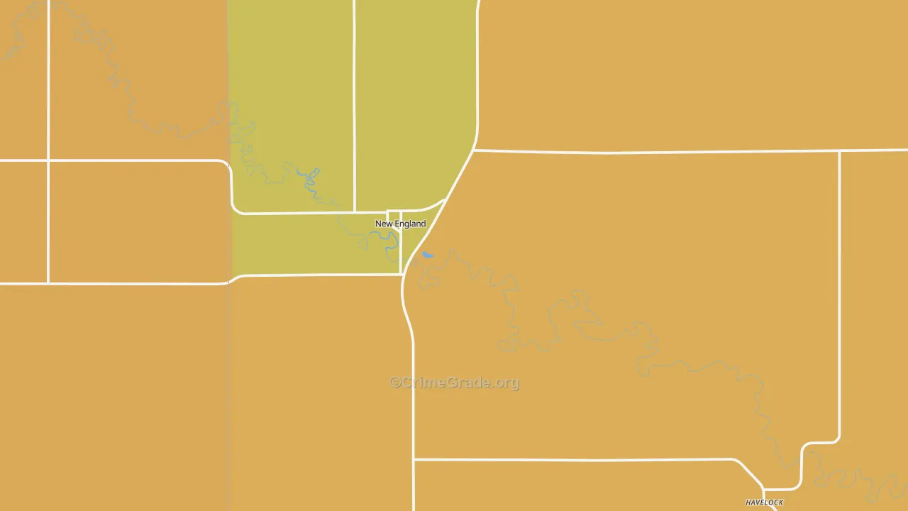 New England, ND Map of Murder Rates