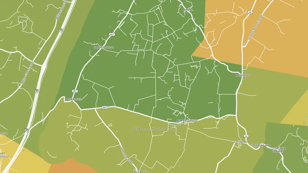 New Enterprise, PA Map of Murder Rates