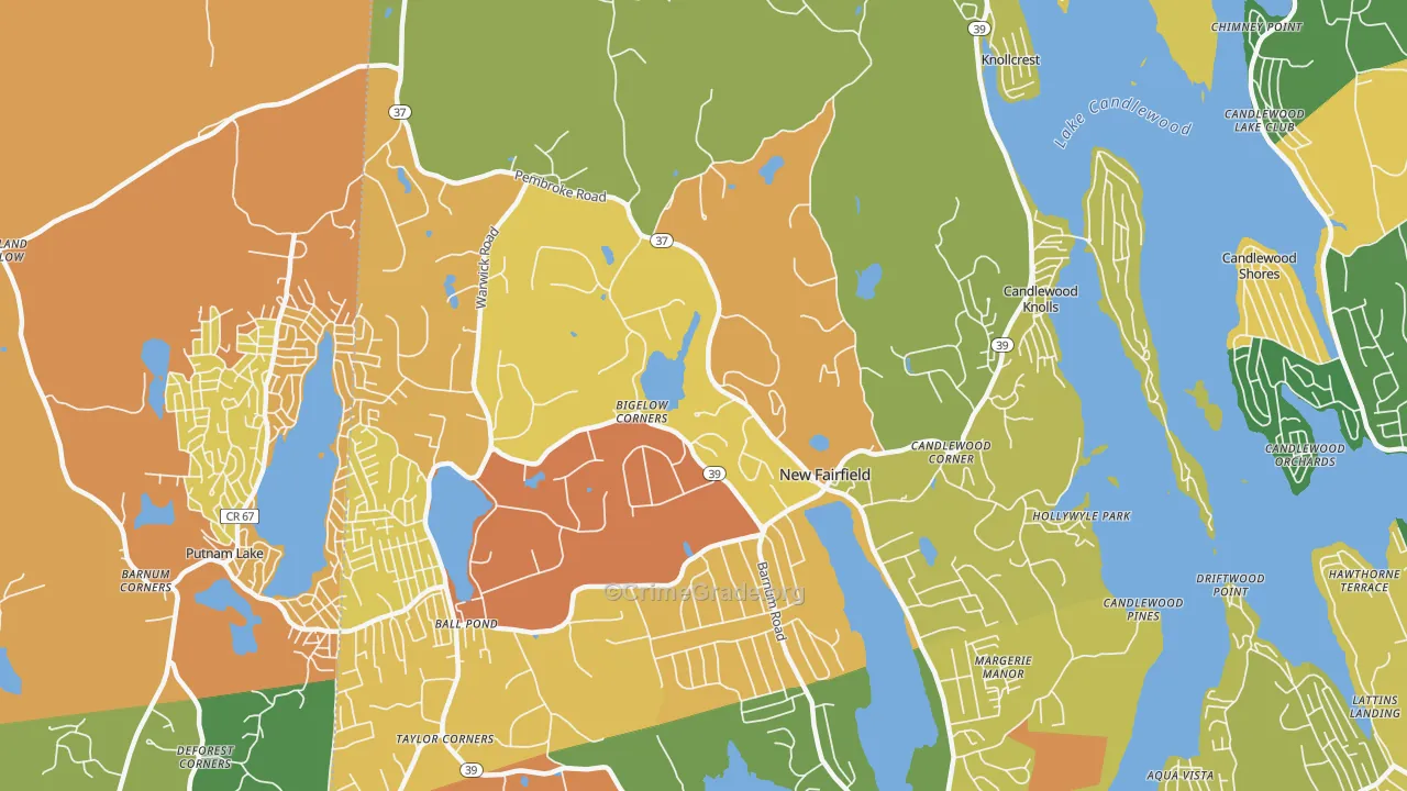 New Fairfield, CT Map of Murder Rates