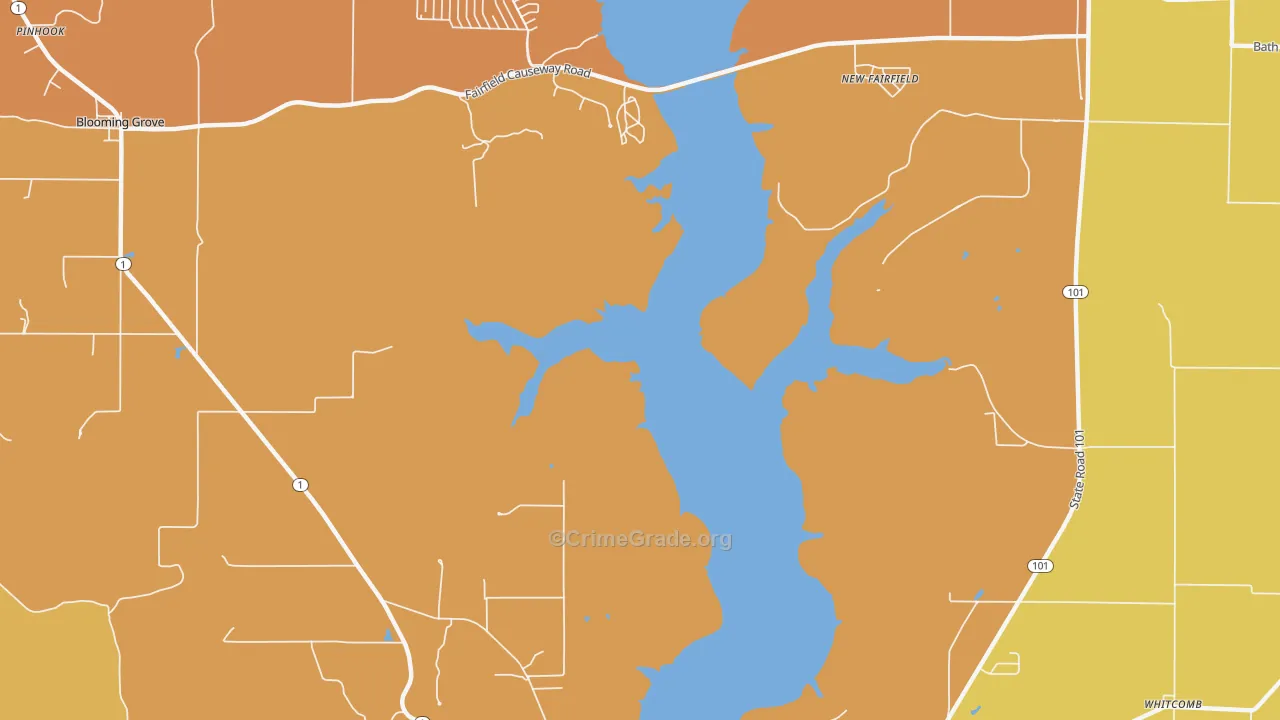 New Fairfield, IN Map of Murder Rates
