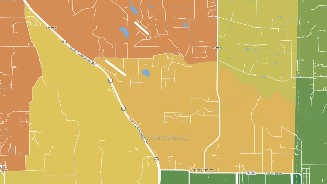 New Fairview, TX Map of Murder Rates