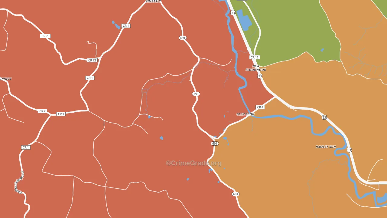 New Floodwood, OH Map of Murder Rates