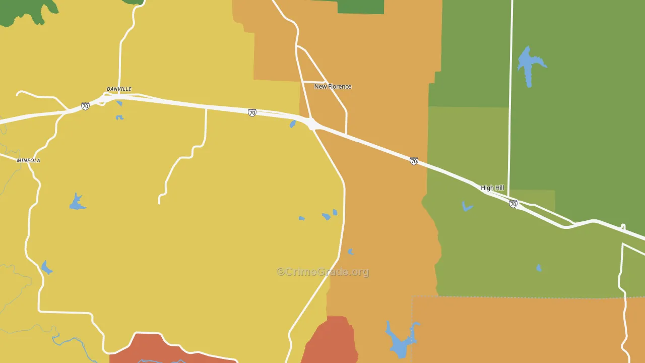 New Florence, MO Map of Murder Rates
