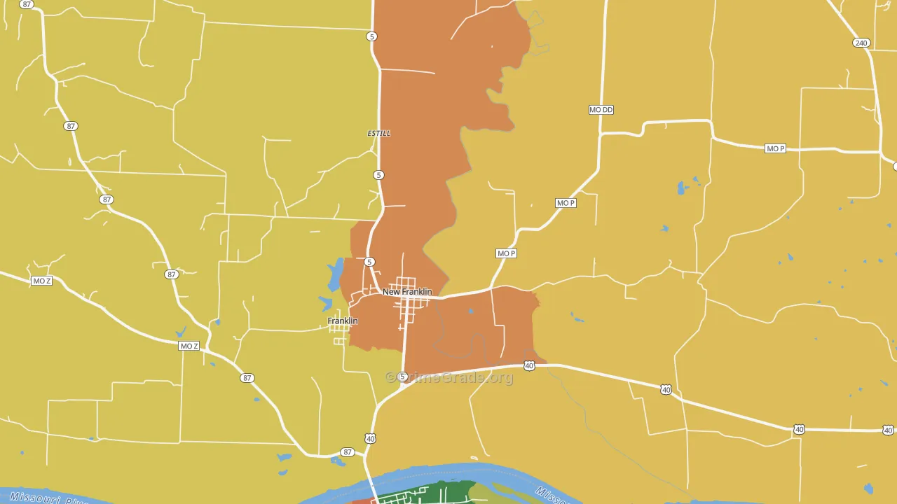 New Franklin, MO Map of Murder Rates