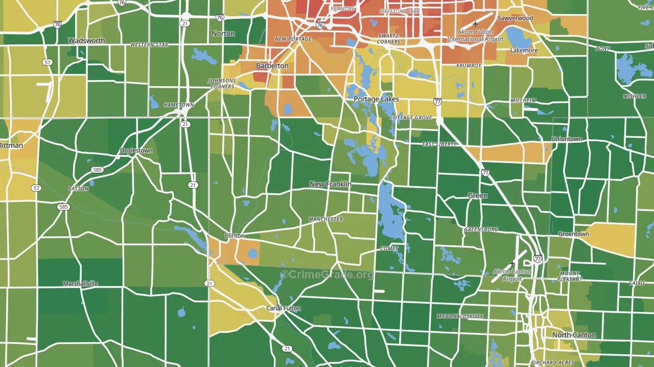 New Franklin, OH Map of Murder Rates