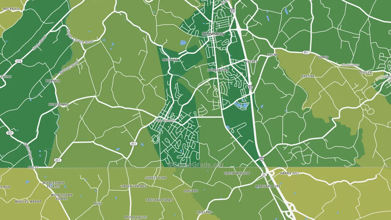 New Freedom, PA Map of Murder Rates