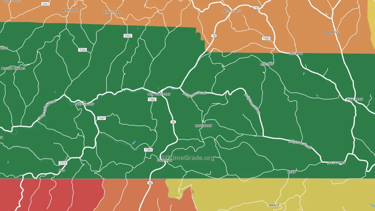 New Freeport, PA Map of Murder Rates