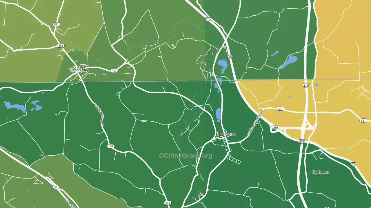 New Galilee, PA Map of Murder Rates