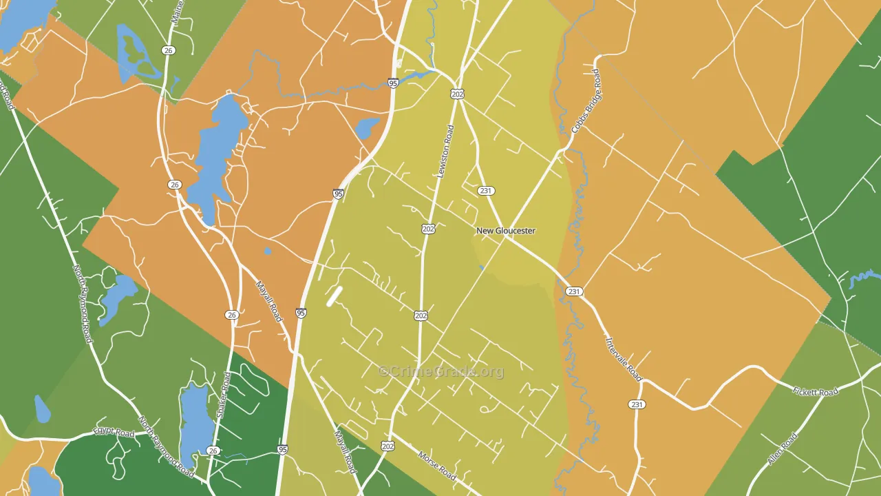 New Gloucester, ME Map of Murder Rates