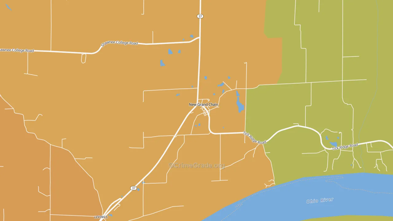 New Grand Chain, IL Map of Murder Rates