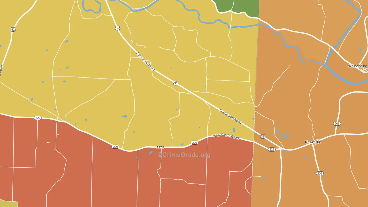 New Guilford, OH Map of Murder Rates