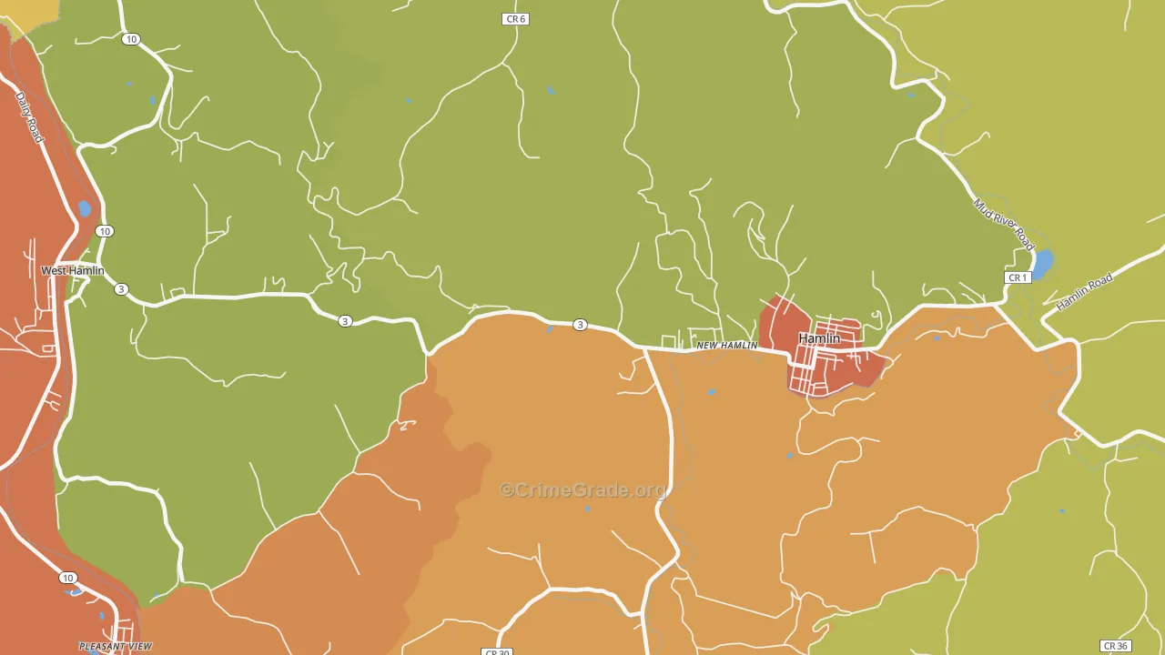 New Hamlin, WV Map of Murder Rates