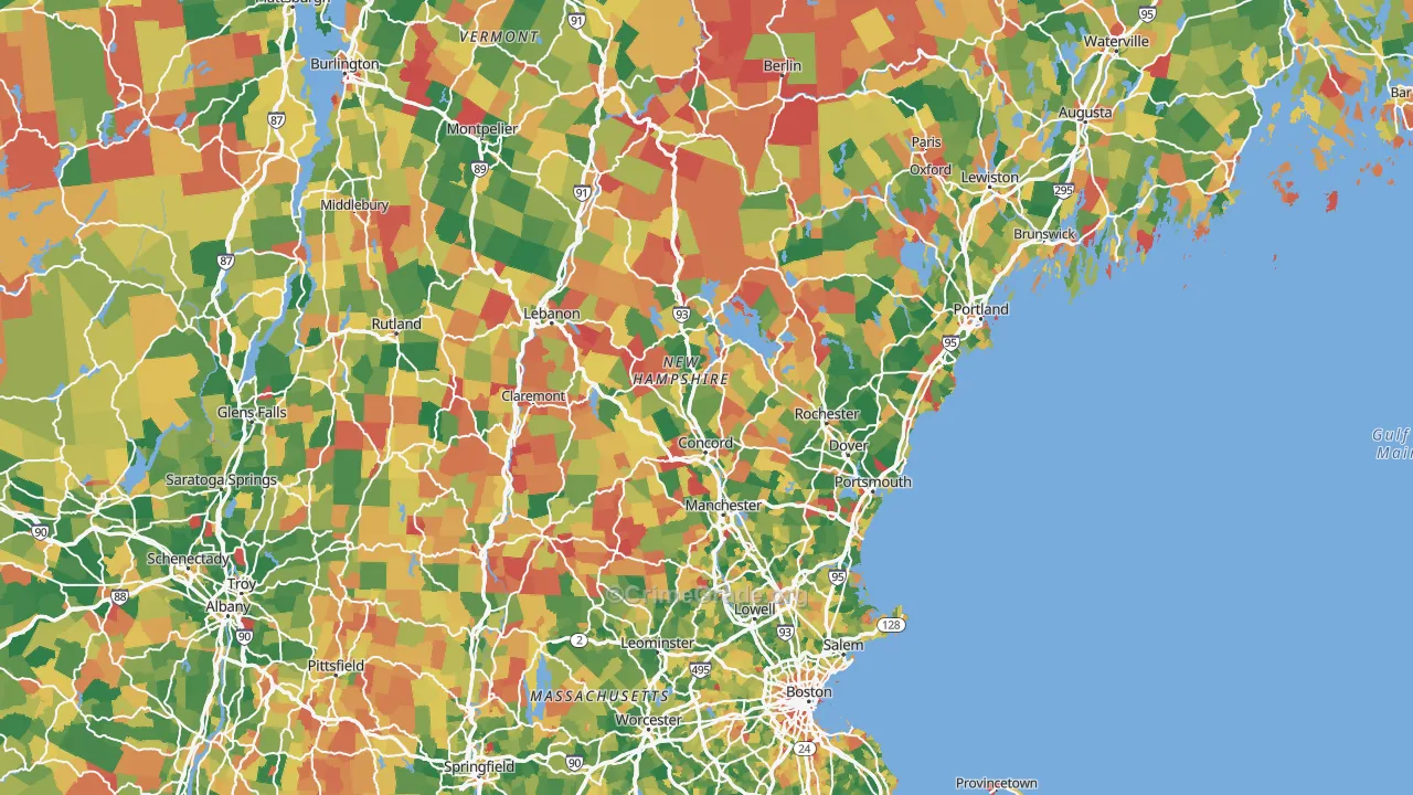 New Hampshire Map of Murder Rates