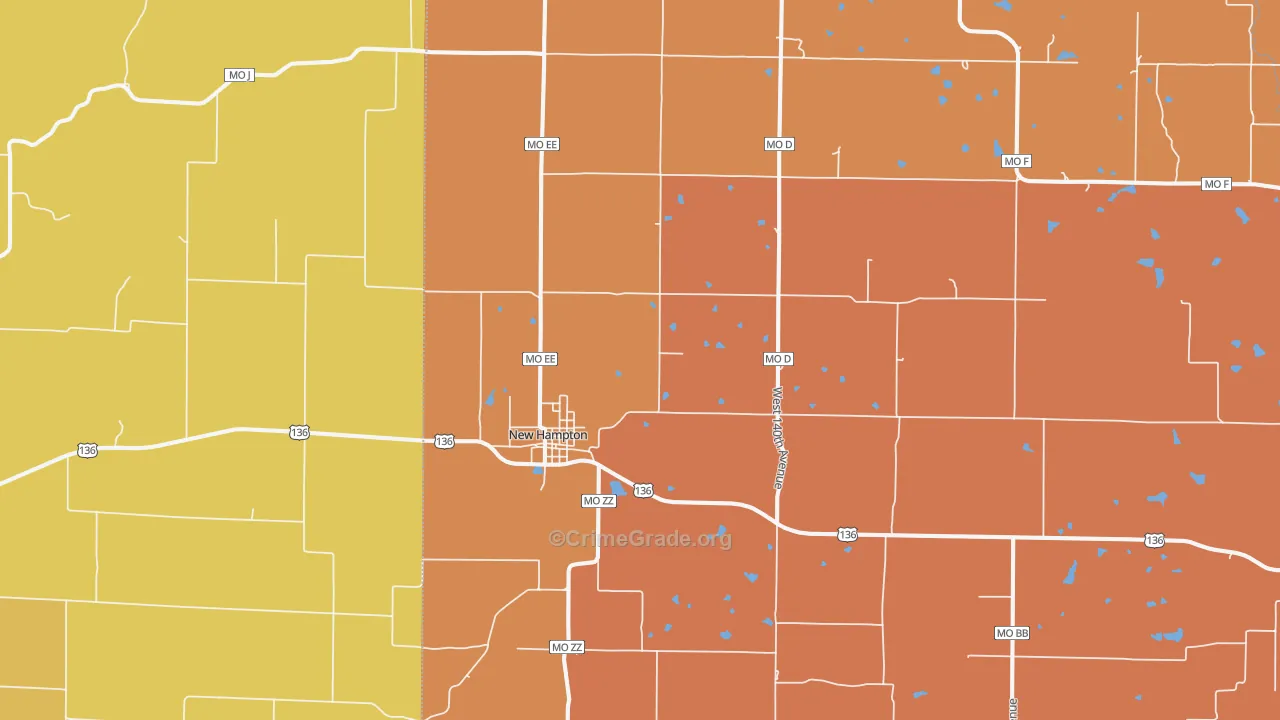 New Hampton, MO Map of Murder Rates