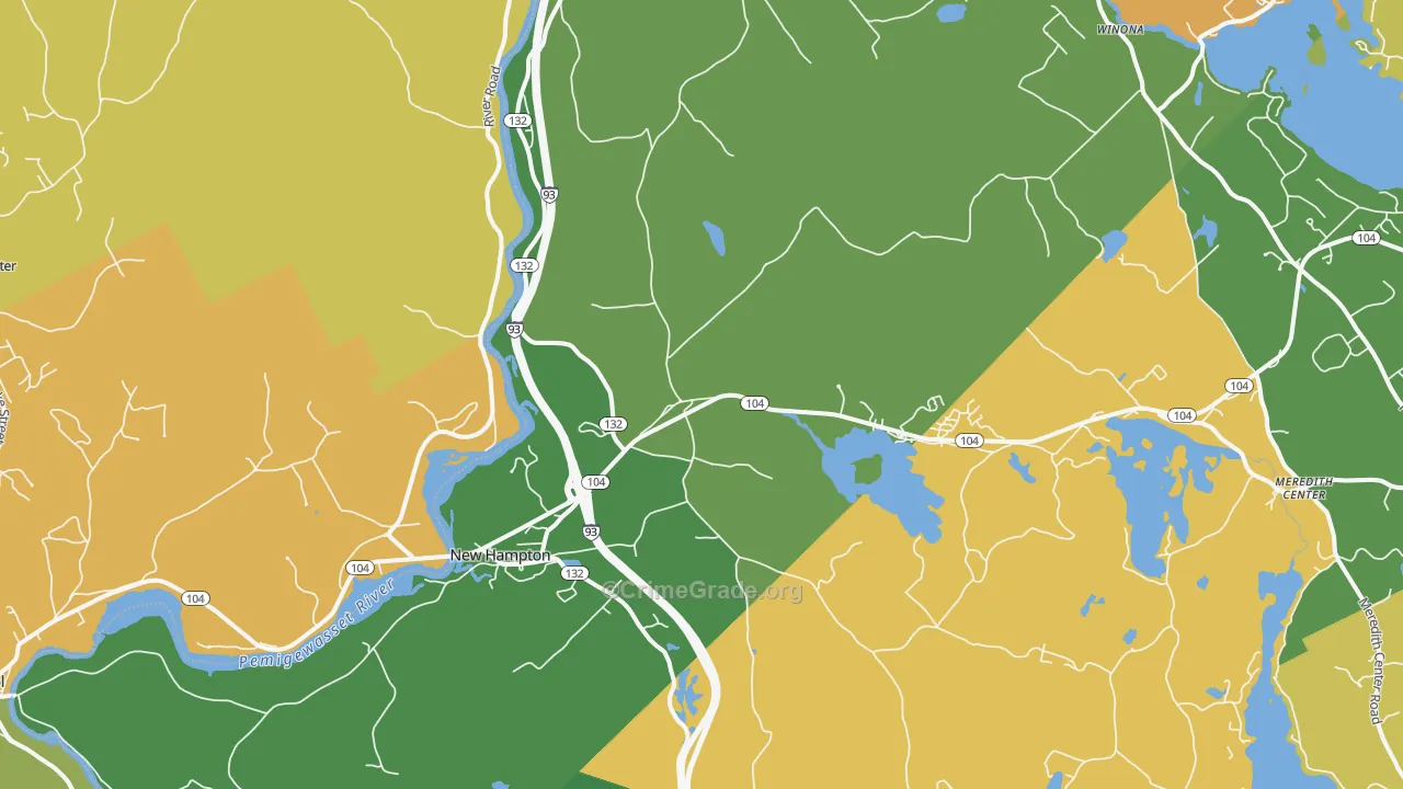 New Hampton, NH Map of Murder Rates