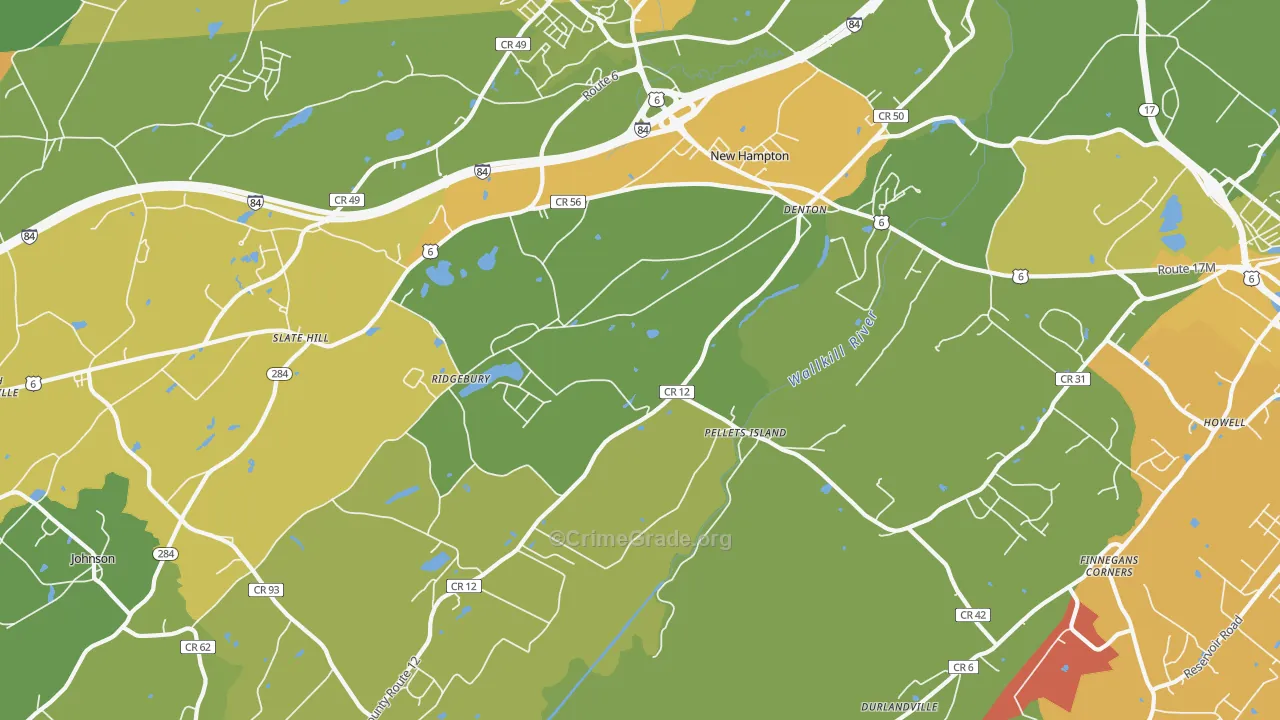 New Hampton, NY Map of Murder Rates