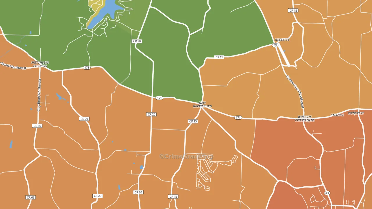 New Harrisburg, OH Map of Murder Rates