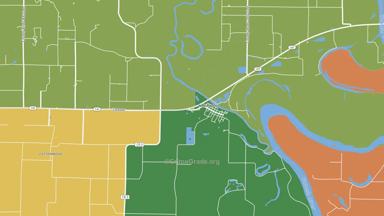 New Haven, IL Map of Murder Rates