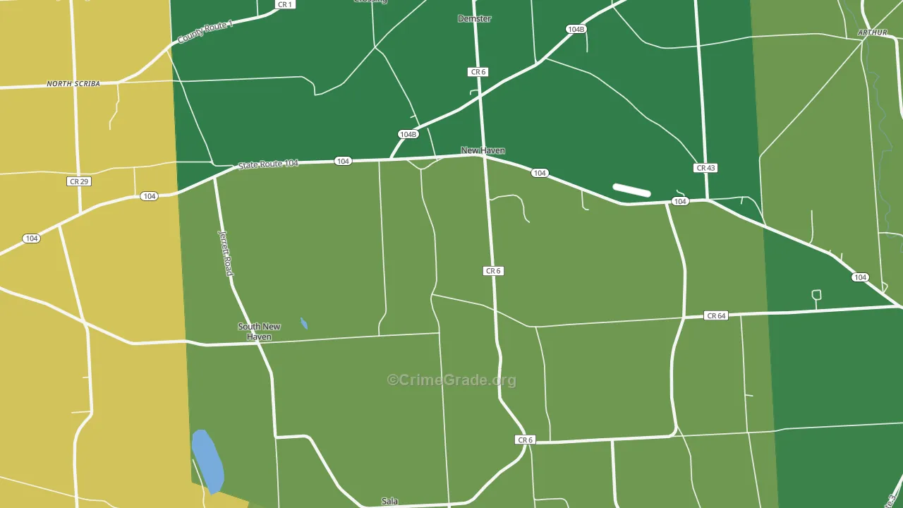 New Haven, NY Map of Murder Rates