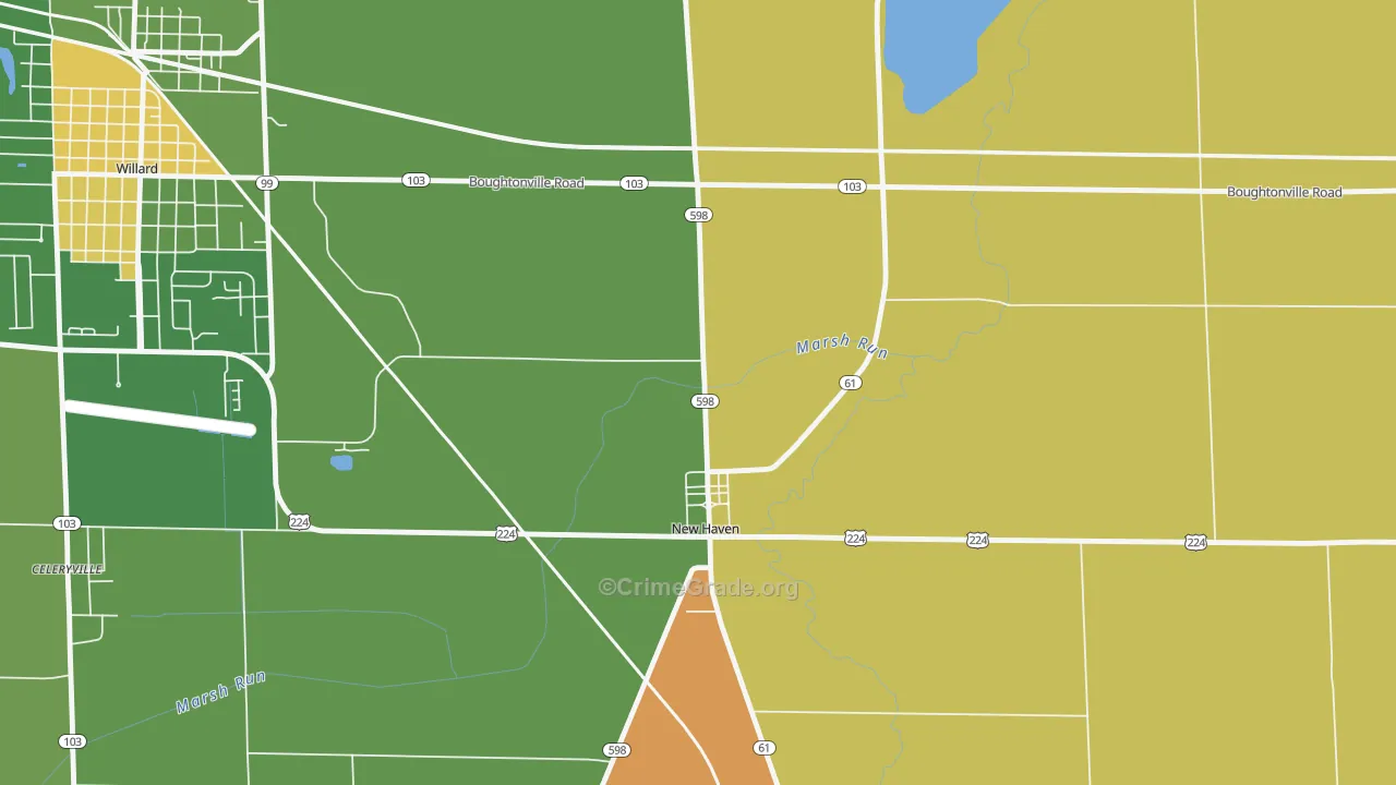 New Haven, OH Map of Murder Rates