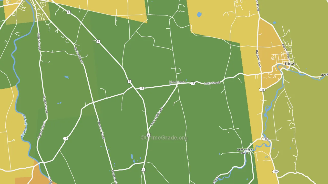 New Haven, VT Map of Murder Rates