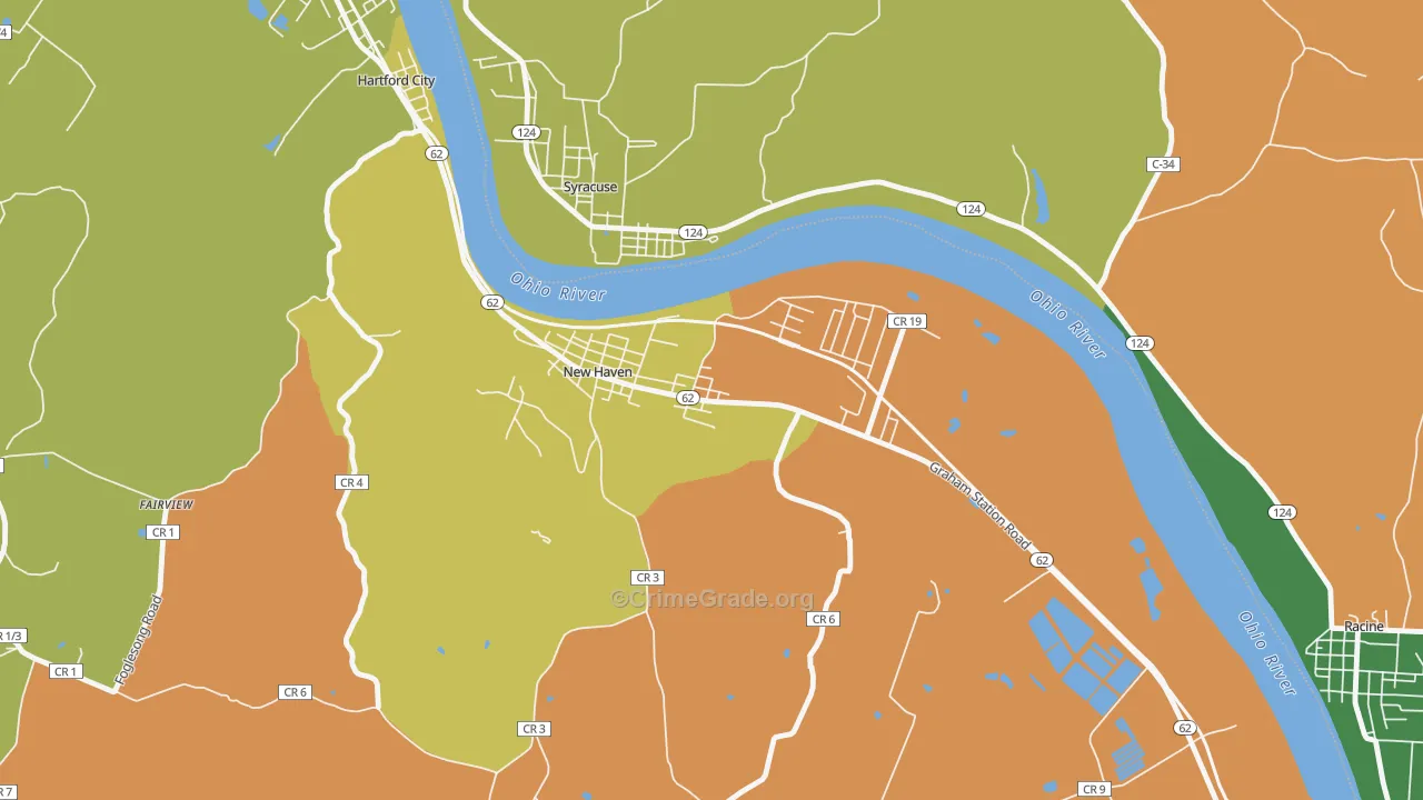 New Haven, WV Map of Murder Rates