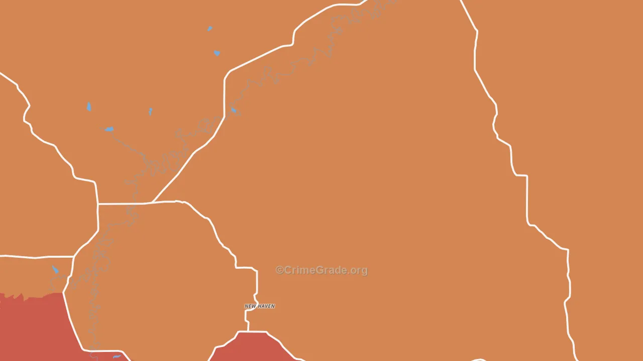 New Haven, WY Map of Murder Rates