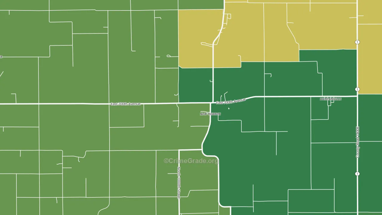 New Hebron, IL Map of Murder Rates