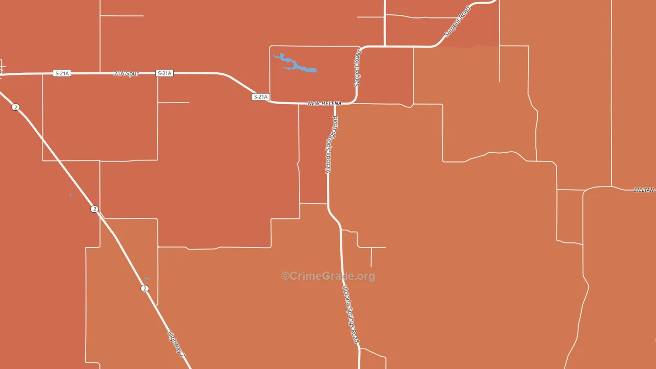 New Helena, NE Map of Murder Rates