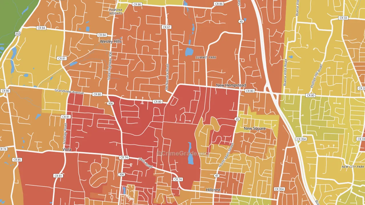 New Hempstead, NY Map of Murder Rates