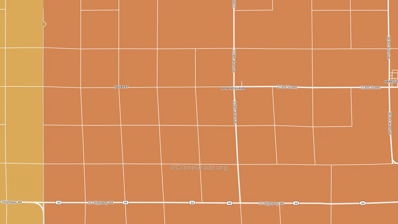 New Holland, SD Map of Murder Rates