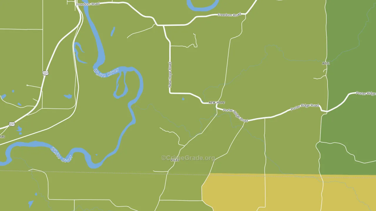 New Hope, IN Map of Murder Rates