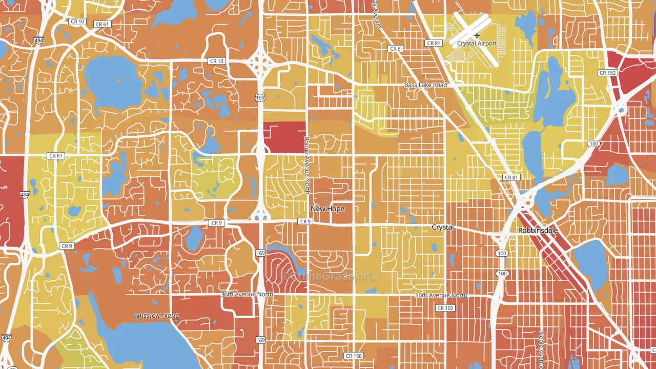 New Hope, MN Map of Murder Rates