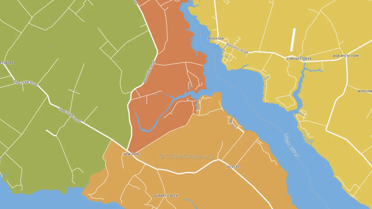 New Hope, NC Map of Murder Rates