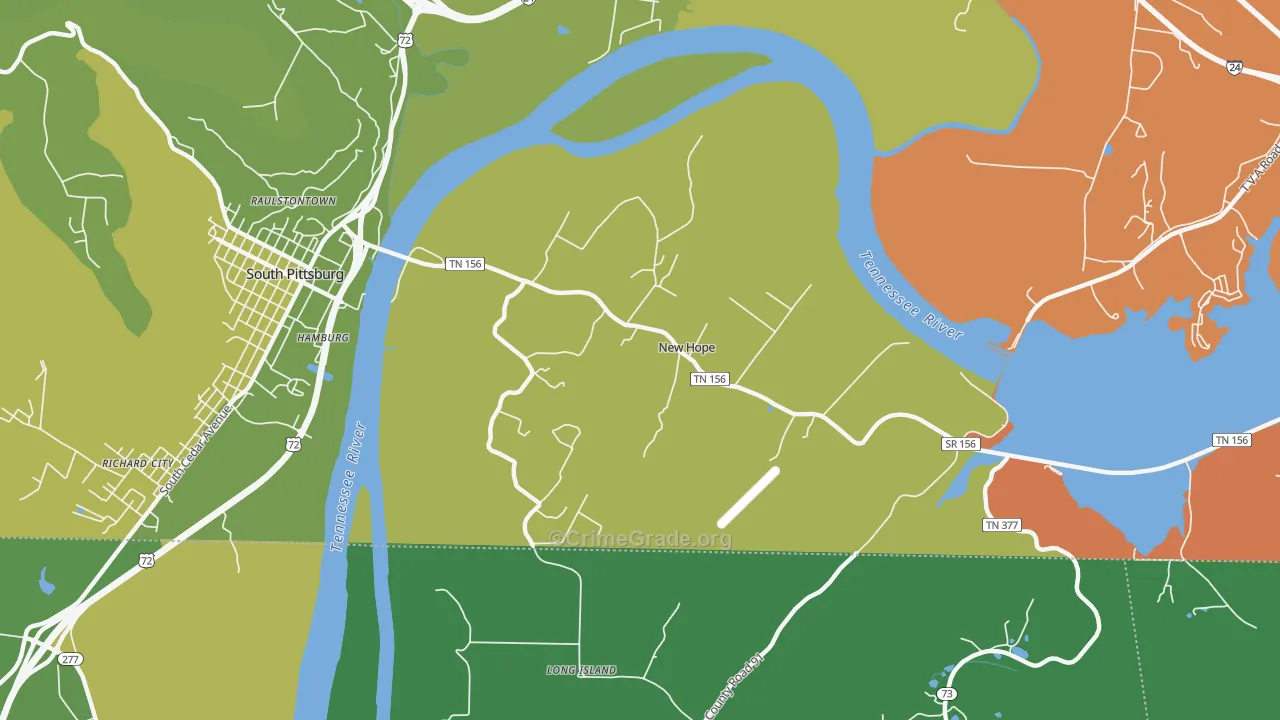 New Hope, TN Map of Murder Rates