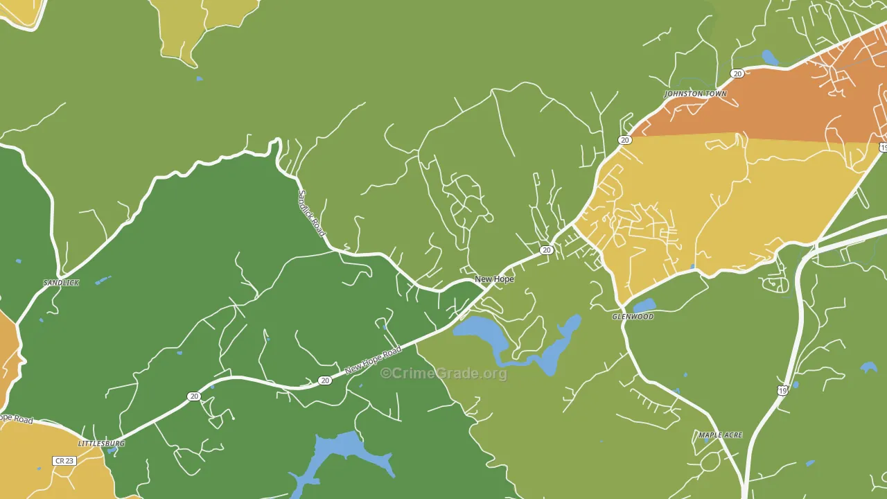 New Hope, WV Map of Murder Rates