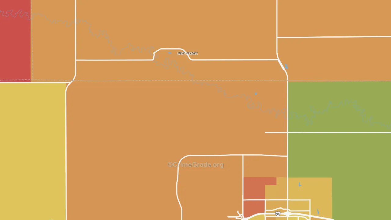 New Hradec, ND Map of Murder Rates