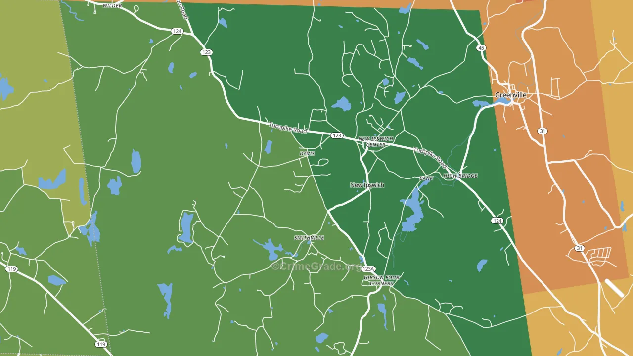 New Ipswich, NH Map of Murder Rates