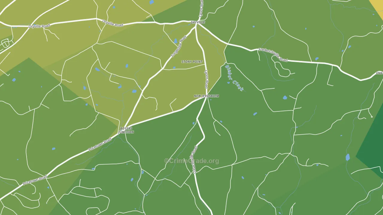 New Jerusalem, PA Map of Murder Rates