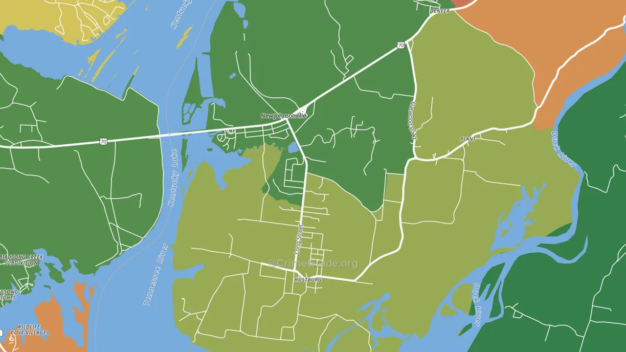 New Johnsonville, TN Map of Murder Rates