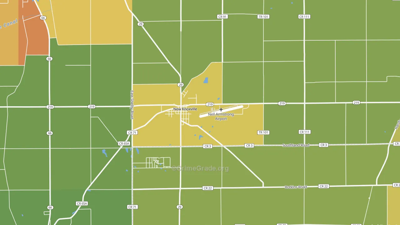 New Knoxville, OH Map of Murder Rates