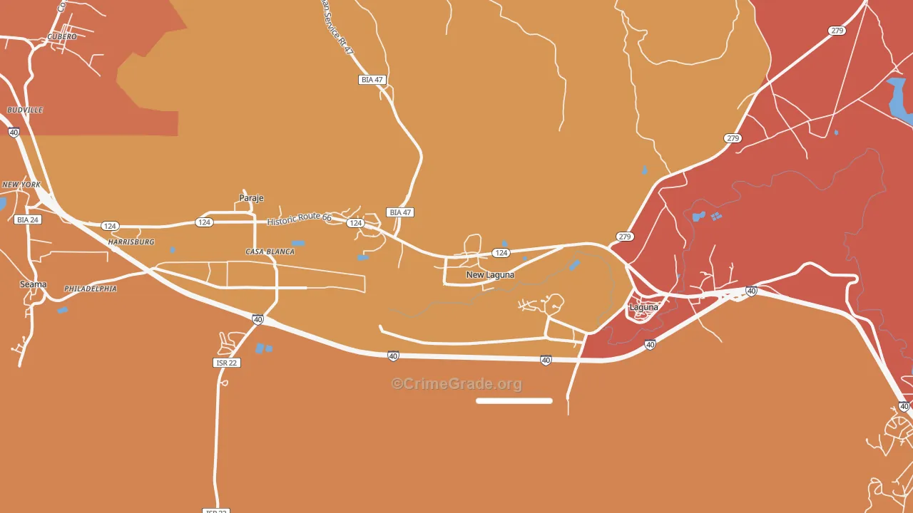 New Laguna, NM Map of Murder Rates