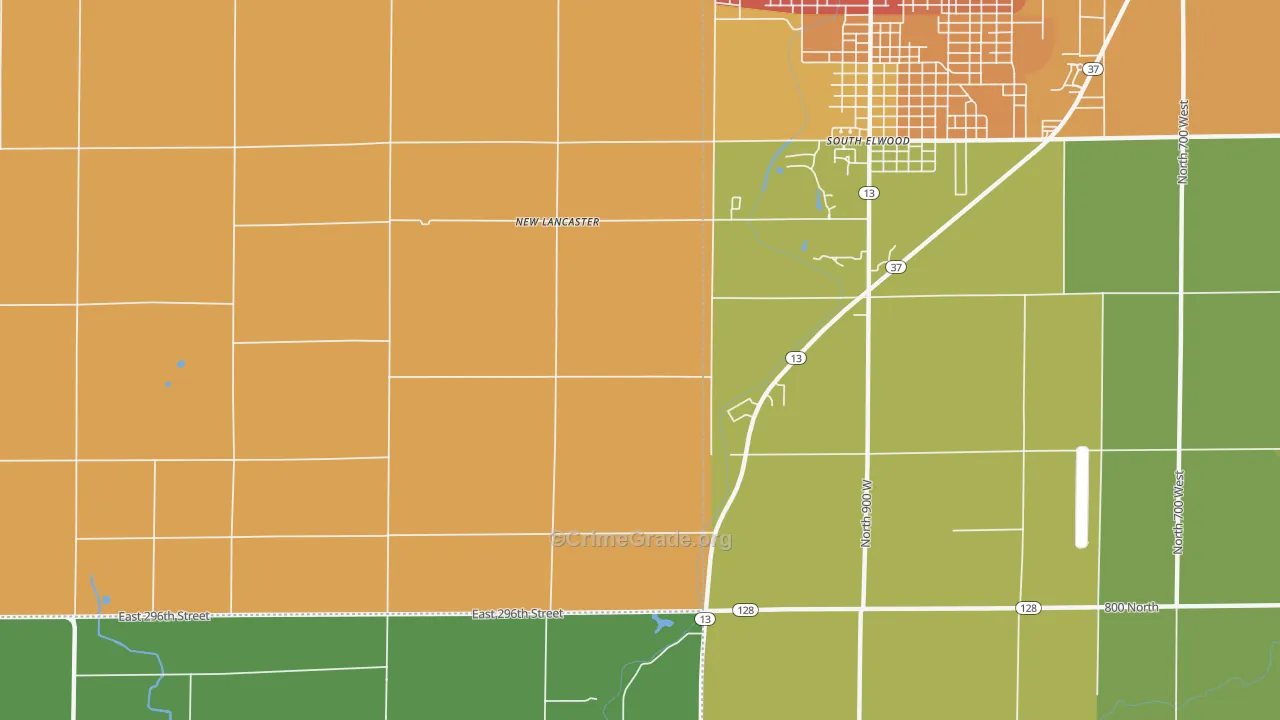 New Lancaster, IN Map of Murder Rates