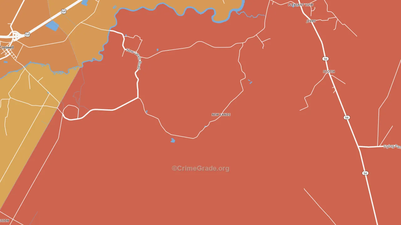 New Lands, NC Map of Murder Rates