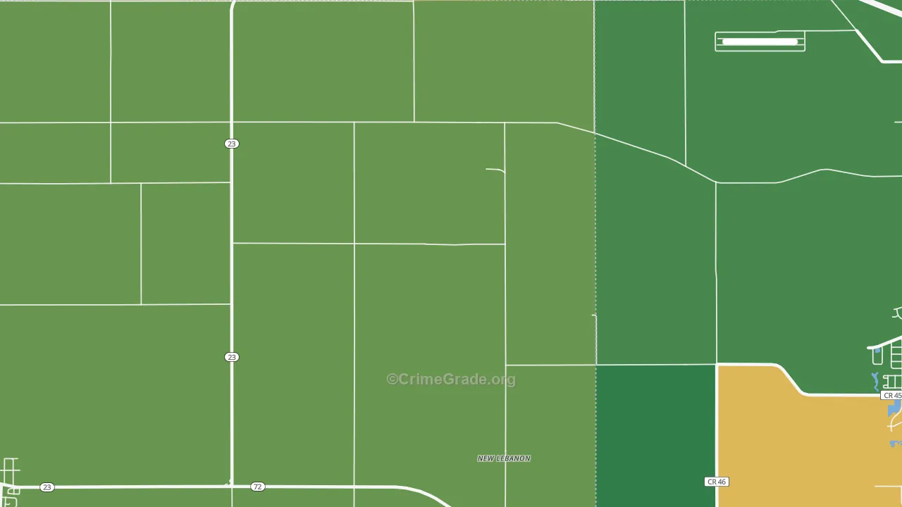 New Lebanon, IL Map of Murder Rates